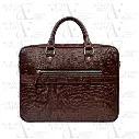 Croco Brown Leather Laptop Bag (AE12)