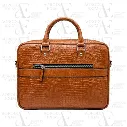 Croco Tan Leather Laptop Bag (AE13)