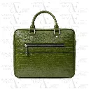 Croco Green Leather Laptop Bag (AE14)