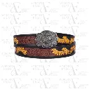 Vibrant Elegance Hand Carved Yellow Leather Belts (AE22)
