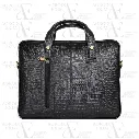 Sleek Black Leather Laptop Bag (AE26)