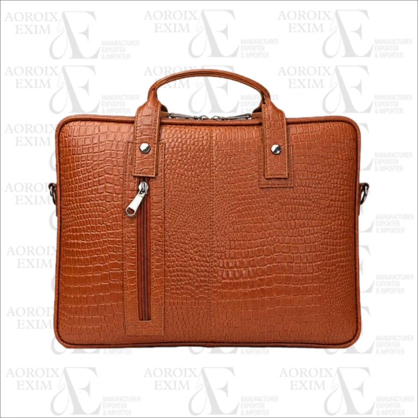 Sleek Tan Leather Laptop Bag (AE28)